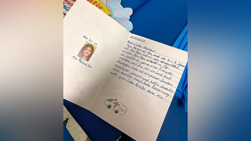 Diesen Brief schrieb Mia Pfeilschifter spontan an das verunglückte Kind.