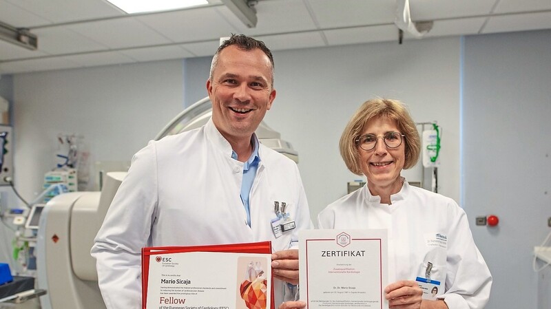 Kardiologe Dr. Sicaja und Chefärztin Dr. Andrea Riemenschneider können Herzpatienten in der Region umfassend versorgen.