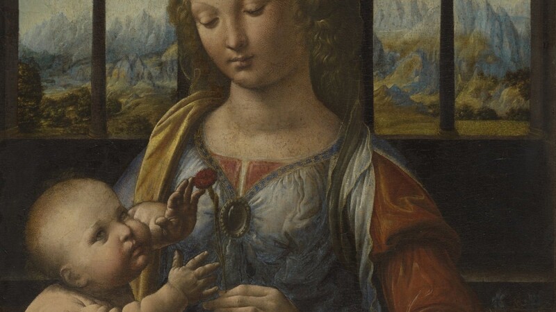 Detail des Gemäldes "Madonna mit der Nelke"