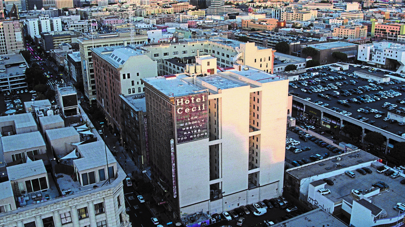 Das "Cecil Hotel" in Los Angeles, Kalifornien.
