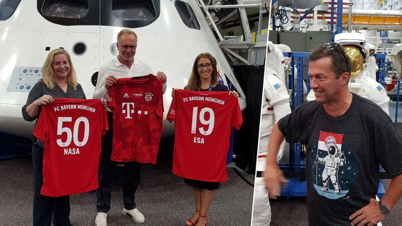 Karl-Heinz Rummenigge und Lothar Matthäus repräsentierten den FC Bayern bei der NASA - und zeigten sich äußerst beeindruckt.