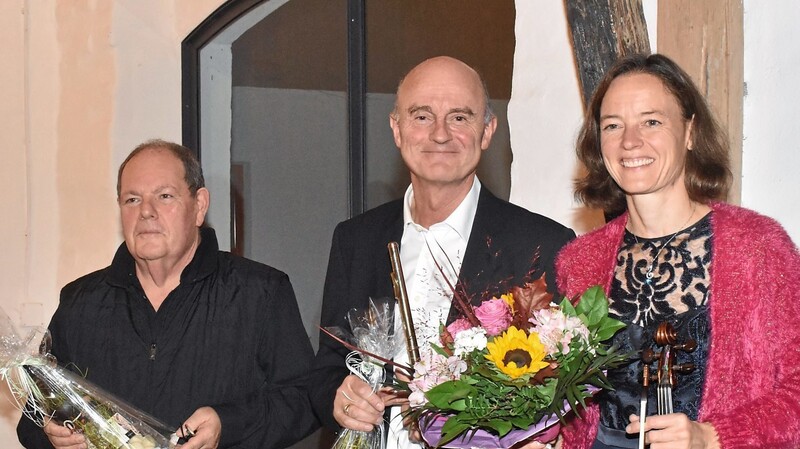 Die drei Hauptakteure des Konzerts: Martin Bader, Matthias Jochner und Birgit Adolf (von links).