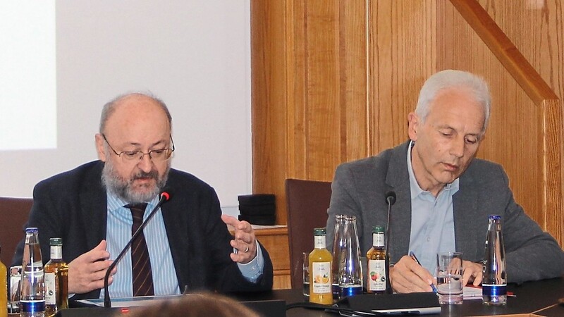 Wilhelm Sommer von der PKF Fasselt (l.) und Stadtwerkeleiter Thomas Merkl sprachen im Stadtrat.