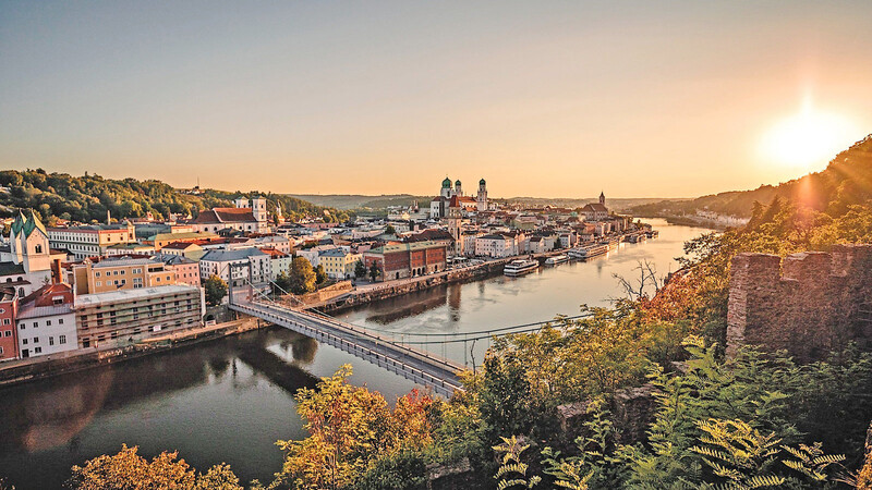 Drei Flüsse, drei Länder im Blick: In Passau beginnt die Reise durchs Herz Europas.