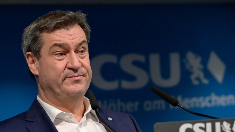 Der bayerische Ministerpräsident Markus Söder in der CSU-Landesleitung.
