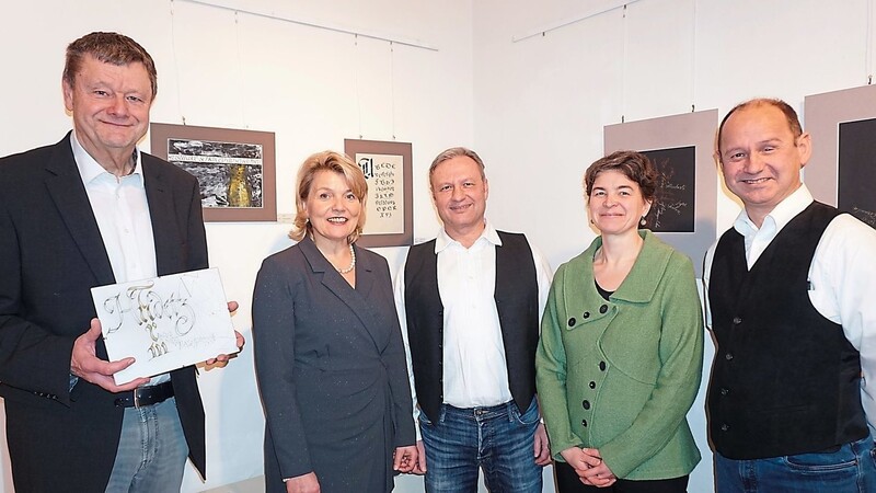 Alfred Stadler, Elisabeth Kerscher, Roland und Edith Meier, Thomas Kuttenberger (von links) im Hudetzturm.