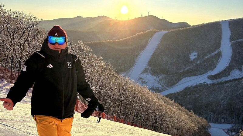 Der 51-jährige Bad Kötztinger auf den Apollo-Pisten im Skigebiet Jeongseon High1.