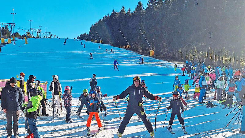 Sichtlich viel Spaß machte der Skikurs allen Beteiligten.