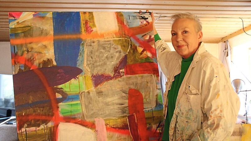 Gaby Brock setzt bei ihren Gemälden auf Farbenspiele.