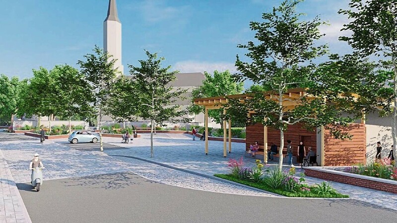 So soll der neue Dorfplatz in Adlkofen aussehen, der unter anderem von den 15,1 Millionen Euro des Haushalts finanziert wird.
