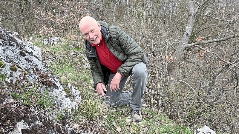 Wolfgang Kratzer im Feldeinsatz. Der pensionierte Biologielehrer und zertifizierte Naturführer bietet seit 2017 seine Touren an.