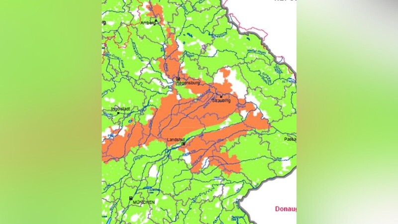 Die Karte zeigt die Roten Gebiete in der Region Regensburg.