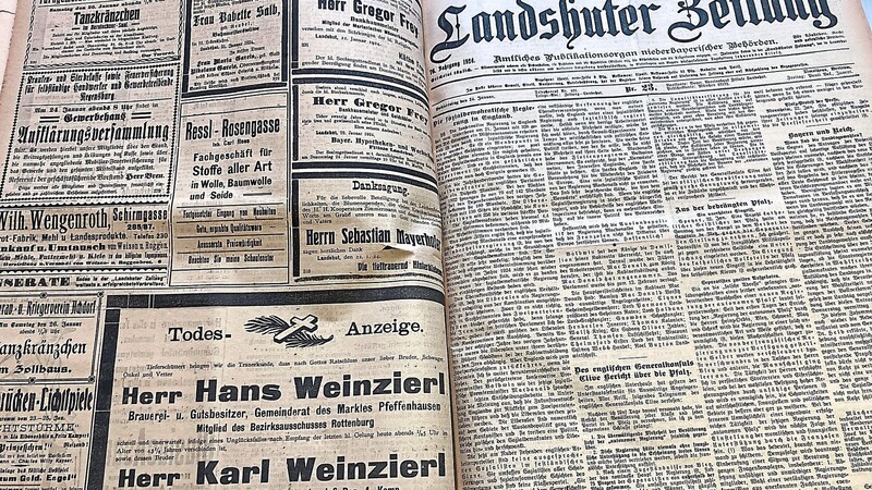 Viel Text und viel Persönliches herrschten einst in der "Landshuter Zeitung" vor. Deren Stil hat sich im Lauf der Zeit sehr verändert.