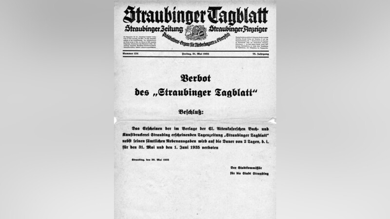 Verbot des "Tagblatts" für zwei Tage im Jahr 1935.