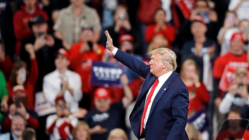 Donald Trump, damals Präsident der USA, während einer Wahlkampfveranstaltung 2019 im umkämpften Pennsylvania.