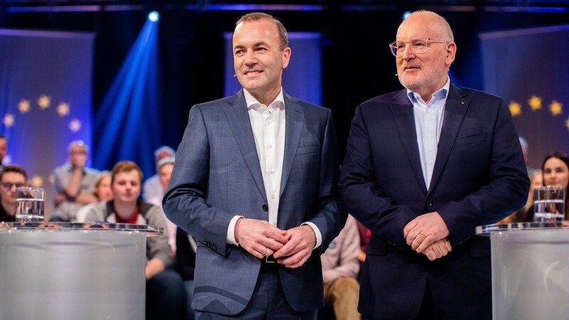 Manfred Weber (links) und Frans Timmermans, Spitzenkandidaten für die Europawahl, treffen sich erneut zum TV-Duell.
