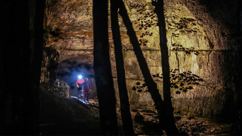 Zwei Männer sitzen in der Falkensteiner Höhle fest - die Rettung ist für Montag geplant.