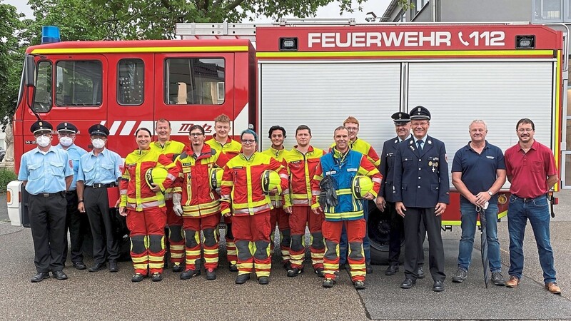 Die dritte und letzte Gruppe der Mainburger Feuerwehr, die das Leistungsabzeichen absolvierte.