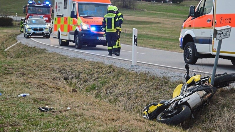 Schwer verletzt wurde der Fahrer dieses Motorrads.