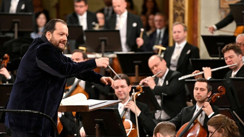 Andris Nelsons beim Neujahrskonzert der Wiener Philharmoniker im Musikverein.