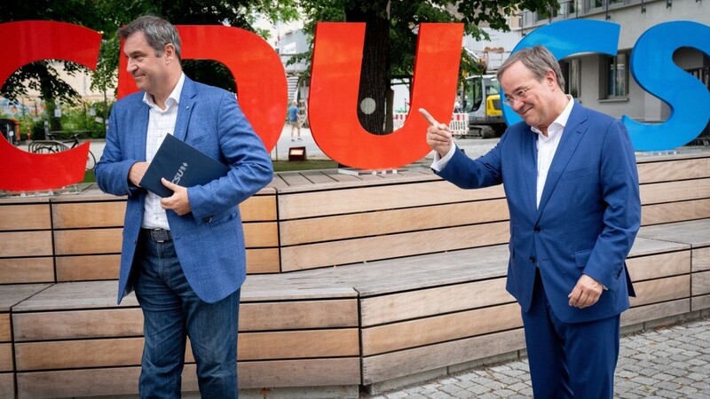 Auch CSU-Chef Markus Söder (links) hatte sich als Kanzlerkandidat der Union beworben. Geworden ist es der CDU-Vorsitzende Armin Laschet.