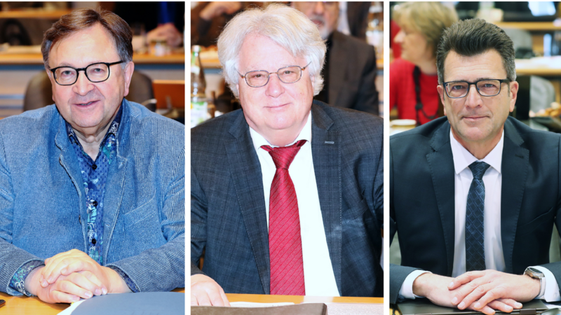 Rudolf Schnur, CSU, Robert Mader, Freie Wähler und Jürgen Wachter, FDP (v.l.).