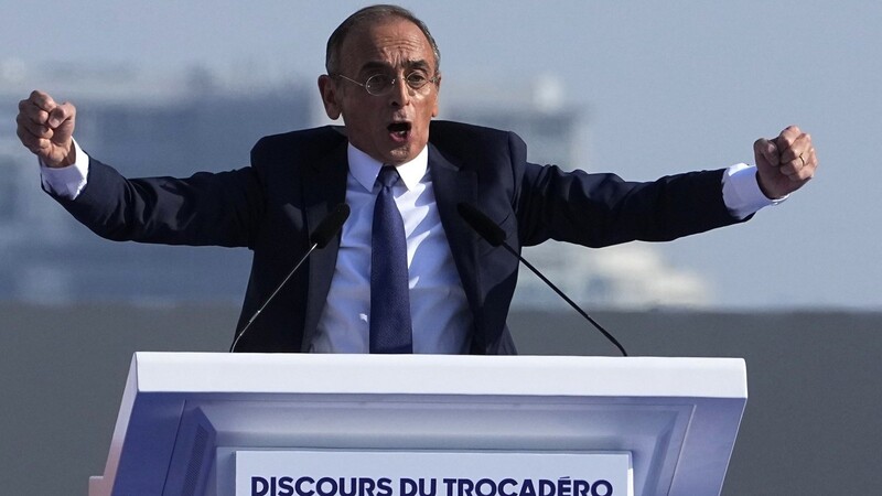 Eric Zemmour während einer Wahlkampfveranstaltung auf dem Trocadero-Platz.