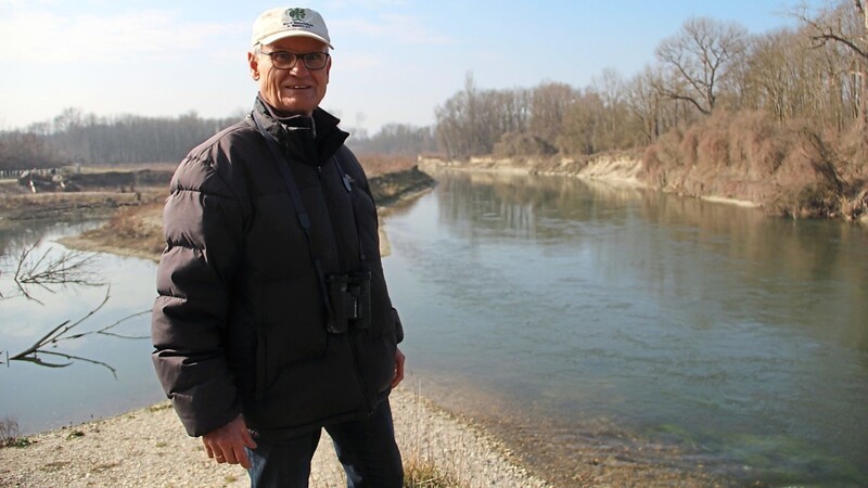Experte Franz Meindl freut sich über tierische und pflanzliche Neuzugänge und Rückkehrer, die von der Umgestaltung des Fluss- beziehungsweise Uferbereichs profitieren.
