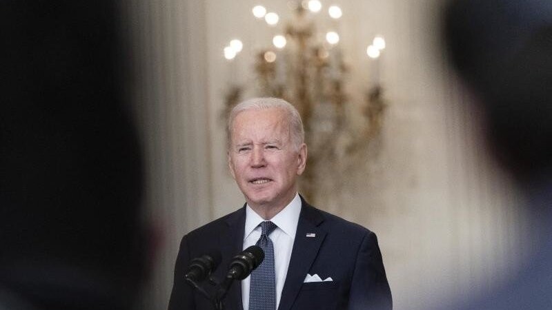 US-Präsident Joe Biden zum angeblichen Truppenabzug Russlands: "Das wäre gut, aber wir haben das noch nicht verifiziert.".