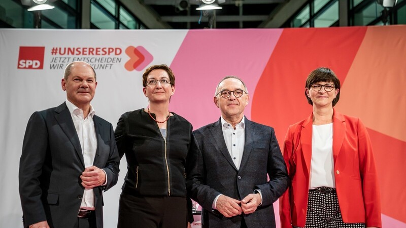 Die Bewerber (v.l.): Olaf Scholz, Klara Geywitz, Norbert Walter-Borjans und Saskia Esken wollen die SPD führen.