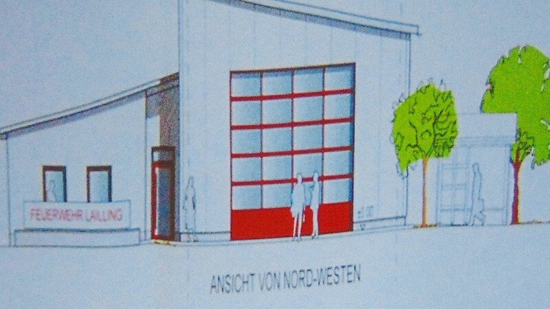 So wird das neue Feuerwehrhaus in Lailling neben dem Schützenheim aussehen.