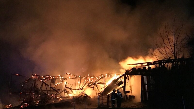 Eine Lagerhalle brannte am Mittwochmorgen in Eglsee Brunn.