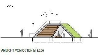 So soll die neue Umweltstation aussehen. Sie wird rund 70 Quadratmeter umfassen und auch auf dem begrünten Dach begehbar sein.