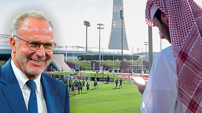 Beste Beziehungen: Zum zehnten Mal reist der FC Bayern bereits ins Trainingslager nach Katar. Vorstandschef Karl-Heinz Rummenigge (l.) muss sich deshalb auch kritische Fragen gefallen lassen.