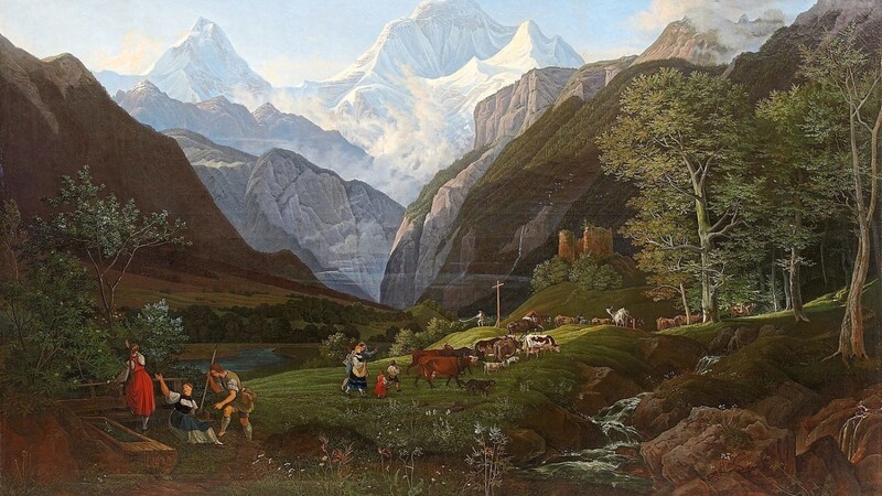 "Frühlingsmorgen im Lauterbrunner Tal" (1827) von Ludwig Richter ist durch eine spektakuläre Wiederentdeckung bekanntgeworden.