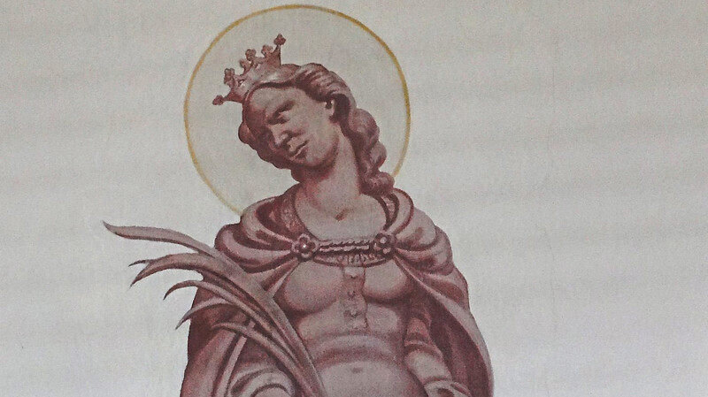 Die heilige Katharina ist auch in der Pfarrkirche von Adlkofen zu finden.