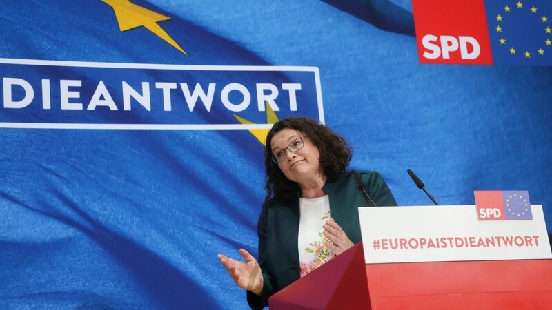 SPD-Chefin Andrea Nahles muss eine bitte Wahlniederlage eingestehen.