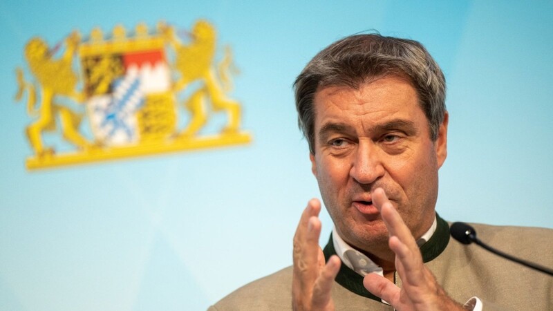 Bayerns Ministerpräsident Söder spricht in München.