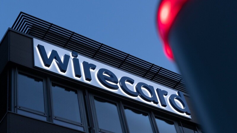 Der Schriftzug von Wirecard an der damaligen Firmenzentrale des Zahlungsdienstleisters.