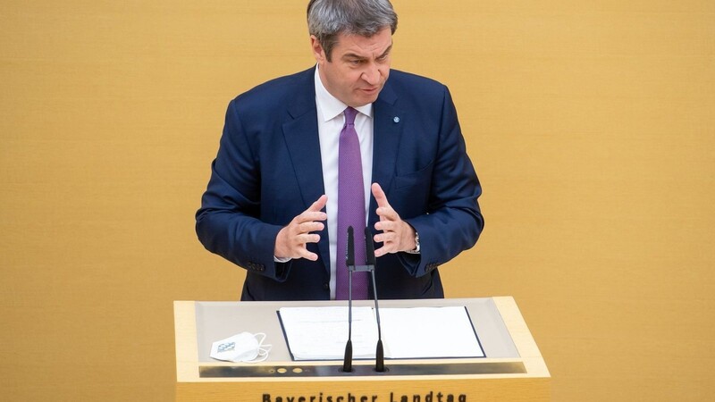 Markus Söder (CSU), Ministerpräsident von Bayern, spricht.