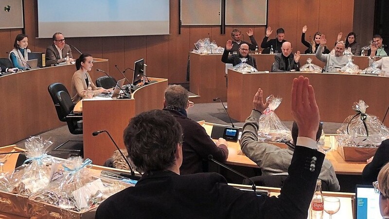 Das Gremium des Stadtrats bei der Abstimmung zm Haushaltsplan.