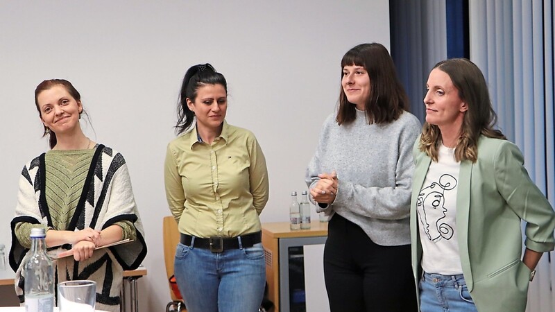 Von der Kontakt- und Informationsstelle KISS Regensburg waren (v.l.) Sarah Dietl, Nataliya Nikiforova, Teresa Freund und Julia Holler gekommen.
