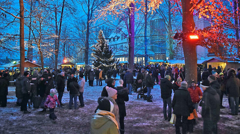 Schon Tradition ist die "Waldweihnacht" im Theobald-Park mit der kunstvollen Illumination der Laubbäume.