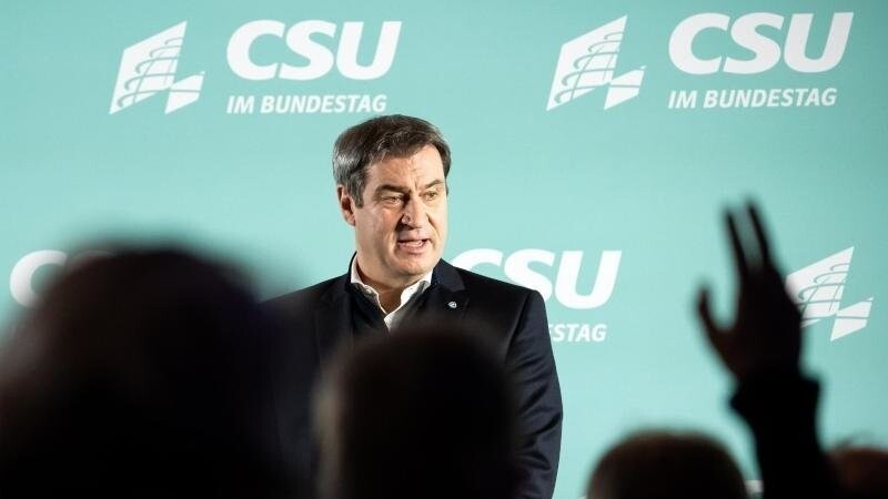Markus Söder, Ministerpräsident von Bayern und Vorsitzender der CSU, äußert sich bei der Klausurtagung der CSU-Landesgruppe des Deutschen Bundestages.