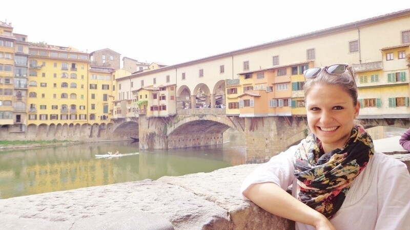 Katharina und der Ponte Vecchio in Florenz