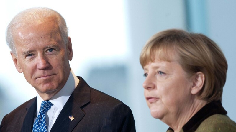 "Ich erinnere mich gerne an gute Begegnungen und Gespräche mit ihm", sagt Kanzlerin Angela Merkel über Joe Biden. Schon 2013 war Biden als Vizepräsident Merkels Gast.