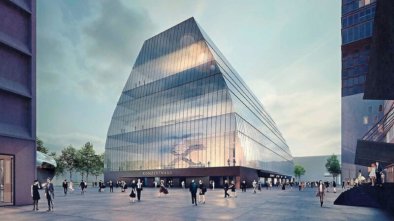 So könnte es in etwa ausschauen, das neue Konzerthaus im Werksviertel hinter dem Ostbahnhof.