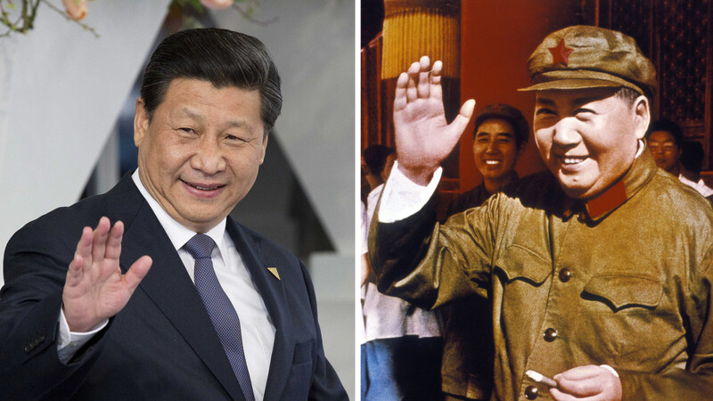Schon seit vorigem Jahr hat die kommunistische Partei Xi Jinping (links) auf eine Stufe mit Mao Zedong gestellt.