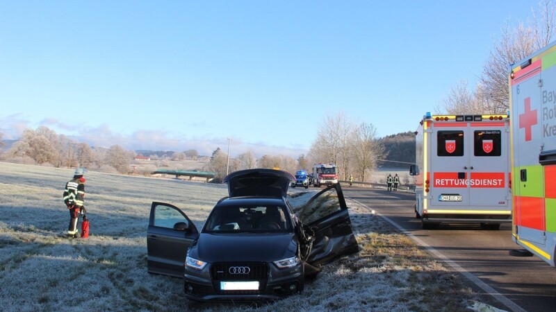Die beiden Insassen des Audi wurden leicht verletzt ins Krankenhaus gebracht.