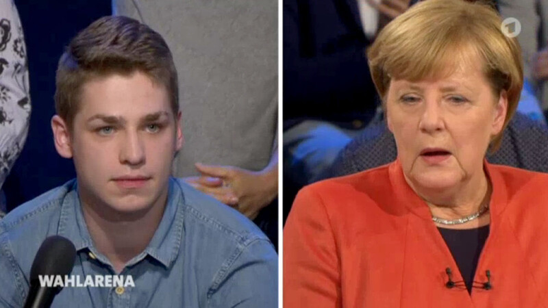 2017: Jorde mit Kanzlerin Merkel in der Wahlarena.